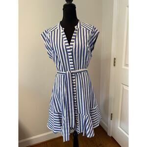 SugarLips Blue/White Striped Shirtdress
